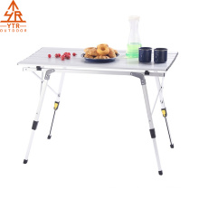 Aluminum Table Height Adjustable Folding Table Camping Outdoor Lightweight for Camping, Beach, Backyards, BBQ, Party